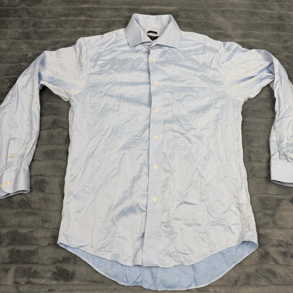 Jos A Bank Reserve Slim Fit Dress Shirt Mens 16-34 Blue Egyptian Cotton 15200